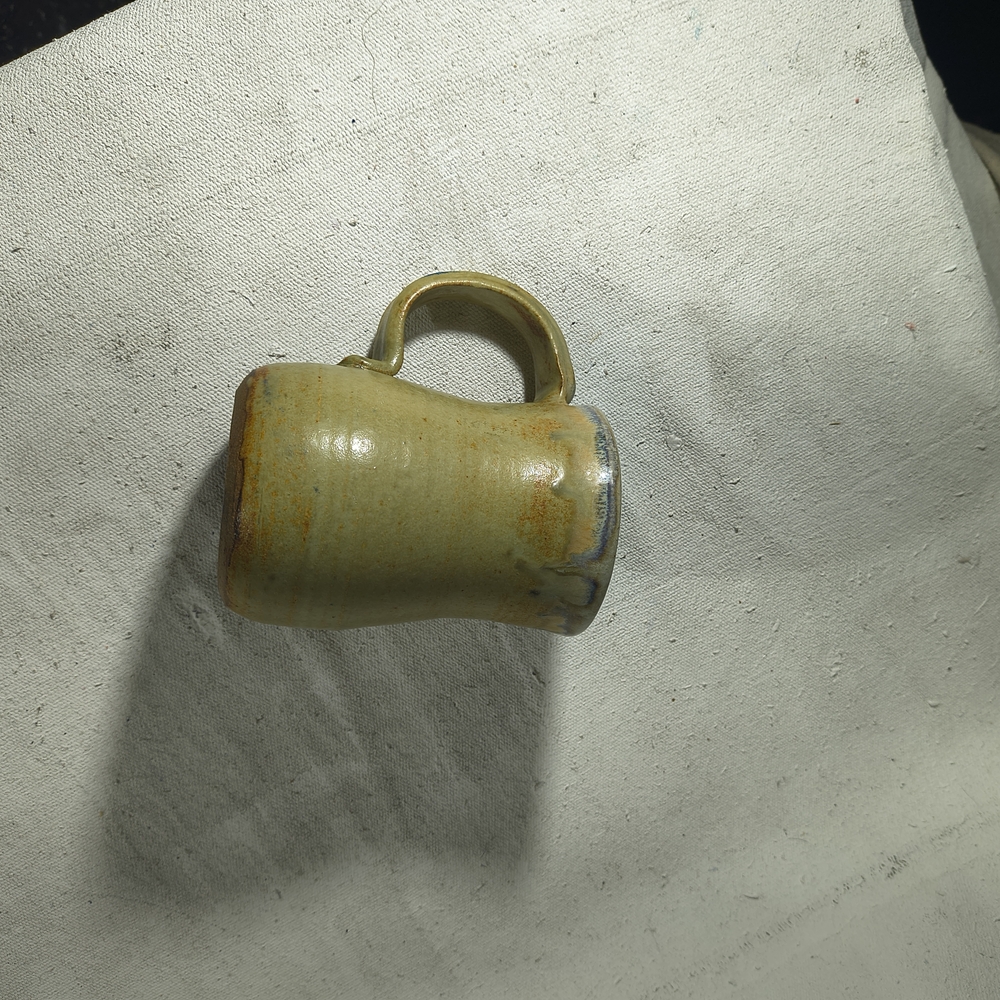 Greenish Brown Coffee Mug Handcrafted Ceramic Glazed - Picture 2 of 6